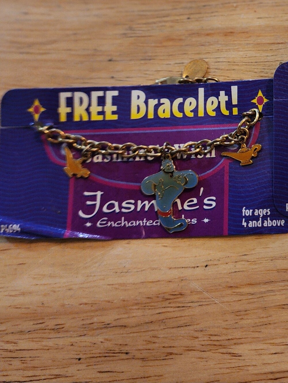 Jasmine Kids Enamel Charm Bracelet And Jasmine Necklace Vintage 1990's Disney